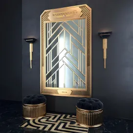 Art deco composition with a mirror